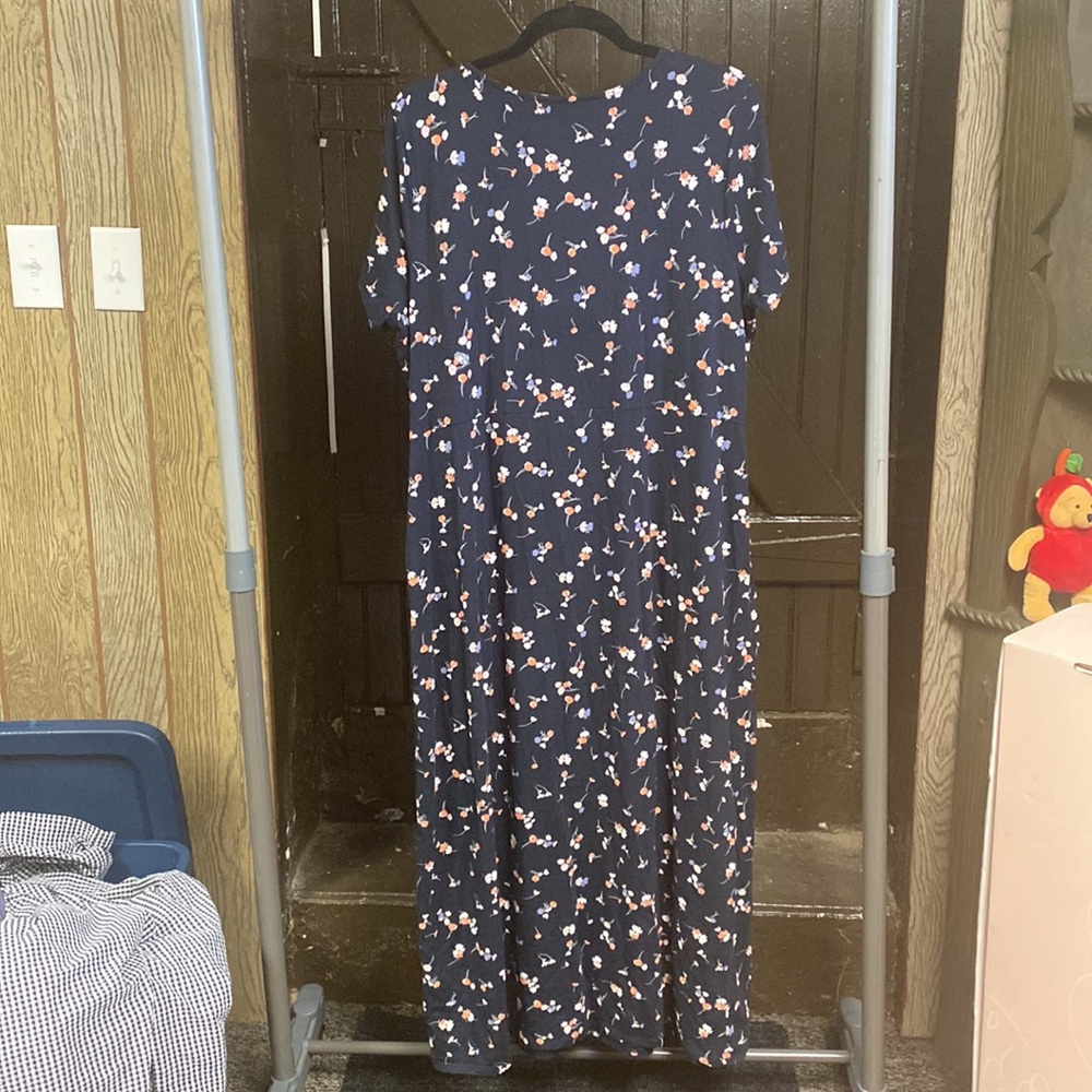 J Jill Navy floral large midi/maxi dress - Picture 5 of 5
